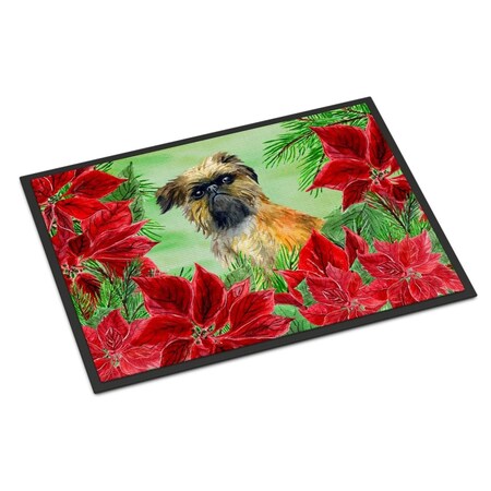 Carolines Treasures Brussels Griffon Poinsettas Indoor or Outdoor Mat, 24 x 36 in. CK1335JMAT